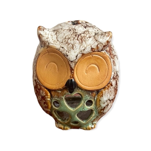 Fall OWL 5” T-Lite Candle Holder Fall Ceramic Decor - Picture 1 of 3